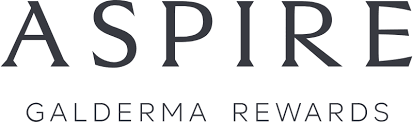 Aspire Galderma Rewards Logo and text on white background